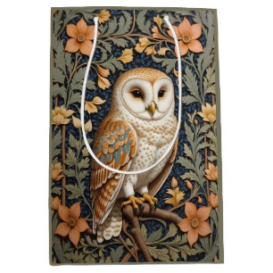 Schöner Vintager Barn Owl William Morris Inspirier Mittlere Geschenktüte