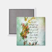 Schöner, Vintager Blumenstrauß mit Vögeln Magnet (Vorderseite/Rückseite)