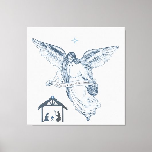 Schöner Vintager Engel mit Botschaft Leinwanddruck (Vorderseite)