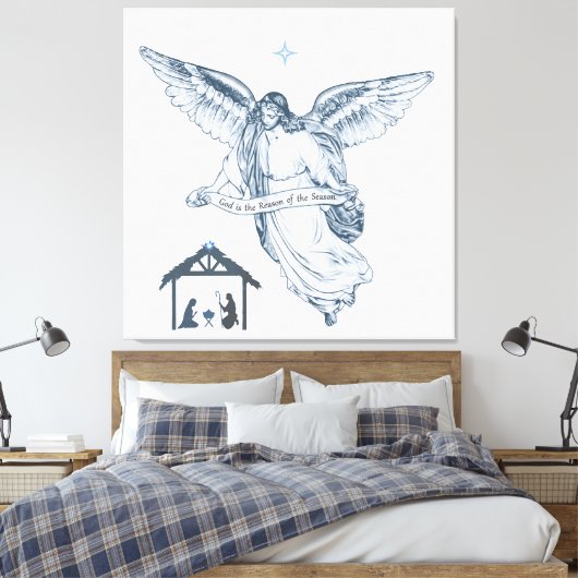 Schöner Vintager Engel mit Botschaft Leinwanddruck (Insitu (Schlafzimmer))