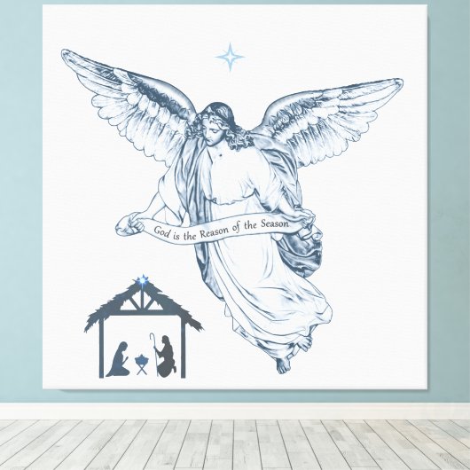 Schöner Vintager Engel mit Botschaft Leinwanddruck (Insitu (Holzboden))