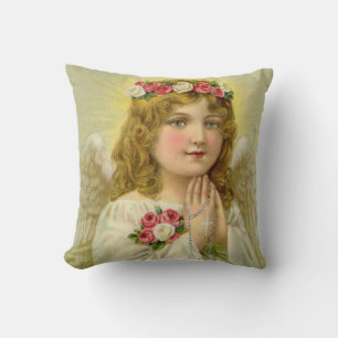 Schöner Vintager Engel Praing Rosary Kissen