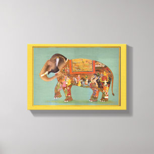 Schöner Vintager, feiner gestrichener Elefant Leinwanddruck