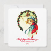 Schöner Vintager Junge Feiertagskarte (Vorderseite)