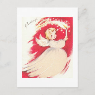 Schöner Vintager Mod Angel aus der Mitte des Jahrh Postkarte