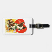 Schöner Vintager Valentine-Boston-Terrier-Welpe Gepäckanhänger (Vorderseite horizontal)