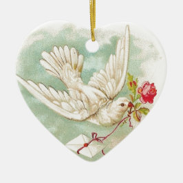 SCHÖNER Vintager Viktorianischer Taubenbrief Keramik Ornament