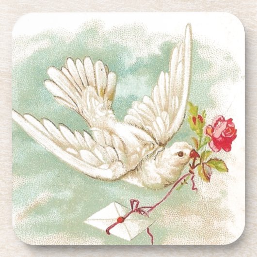 SCHÖNER Vintager Viktorianischer Taubenbrief Untersetzer (Vorderseite)