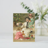 Schöner Vintager Viktorianischer Weihnachtsbaum Postkarte (Stehend Vorderseite)