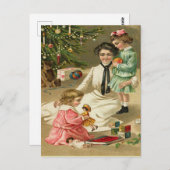 Schöner Vintager Viktorianischer Weihnachtsbaum Postkarte (Vorne/Hinten)