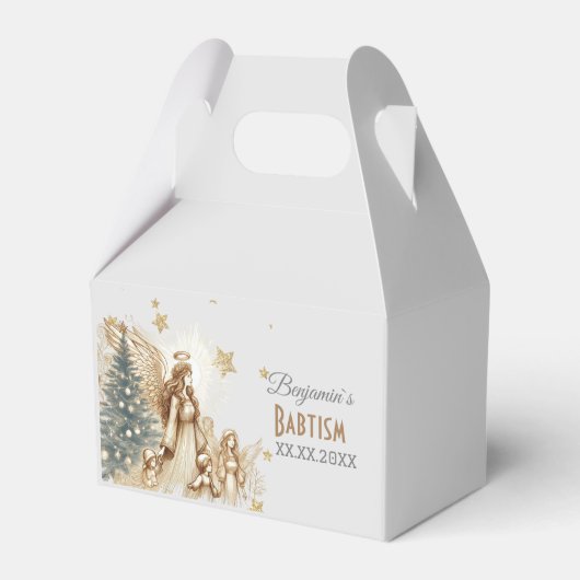 Schöner Vintager Wächter Engel mit Kindern Geschenkschachtel (Vorderseite)