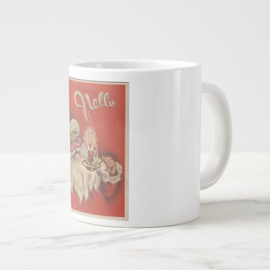 Schöner Vintager Weihnachtsmann Jumbo-Tasse (Vorderseite Rechts)
