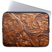 Schöner Vintager Western simuliert Tooled Leather Laptopschutzhülle (Vorderseite)