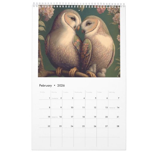 Schöner Vogel Art 2026 Kalender (Feb 2026)