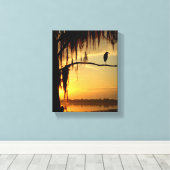 Schöner Vogel auf Schattenbaum Leinwanddruck (Insitu (Holzboden))