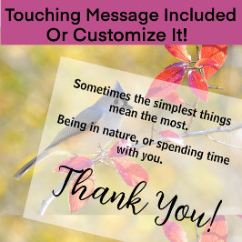 Schöner Vogel im Herbst Foto | Von Herzen Dankeskarte