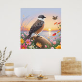 Schöner Vogel in der Natur der Küste Poster (Küche)