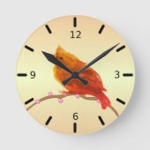 Schöner Vogel Runde Wanduhr (Vorderseite)