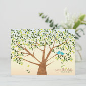Schöner Vogelbaum Save the Date (Stehend Vorderseite)