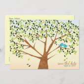 Schöner Vogelbaum Save the Date (Vorne/Hinten)