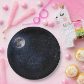 Schöner Vollmond und Sterne Pappteller (Party)