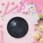 Schöner Vollmond und Sterne Pappteller (Party)