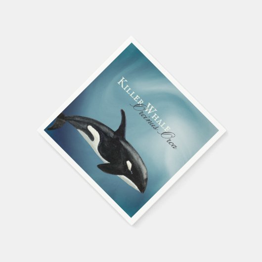 Schöner Wal, Orcinus Orca Serviette (Ecke)