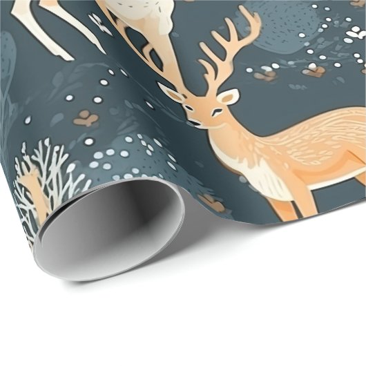 Schöner Wald Deer Geschenkpapier (Rolleneckpunkt)