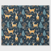 Schöner Wald Deer Geschenkpapier (Flach)