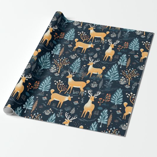 Schöner Wald Deer Geschenkpapier (Ungerollt)