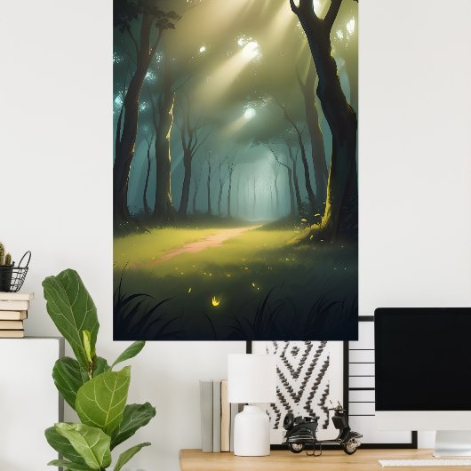 schöner Waldweg Poster (Heimbüro)