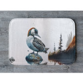 schöner Wallon auf einem Felsen in Aquarell Badematte