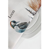 schöner Wallon auf einem Felsen in Aquarell Geschirrtuch