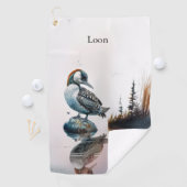 schöner Wallon auf einem Felsen in Aquarell Golfhandtuch (Insitu)