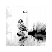 schöner Wallon auf einem Felsen in Aquarell Gummistempel (Prägung)