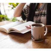 schöner Wallon auf einem Felsen in Aquarell Kaffeetasse