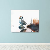 schöner Wallon auf einem Felsen in Aquarell Leinwanddruck (Insitu (Holzboden))