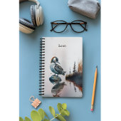 schöner Wallon auf einem Felsen in Aquarell Notizblock