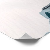 schöner Wallon auf einem Felsen in Aquarell Poster (Ecke)