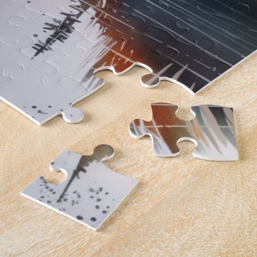 schöner Wallon auf einem Felsen in Aquarell Puzzle (Seite)