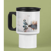 schöner Wallon auf einem Felsen in Aquarell Reisebecher