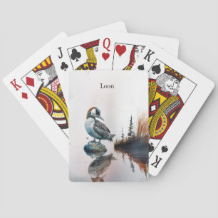 schöner Wallon auf einem Felsen in Aquarell Spielkarten