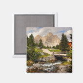 Schöner Wanderweg Fluss, Bäume & Berge Magnet (Vorderseite/Rückseite)