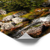 Schöner Wanderweg Fluss, Bäume & Berge Poster (Ecke)