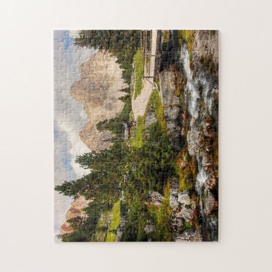 Schöner Wanderweg Fluss, Bäume & Berge Puzzle (Vertikal)