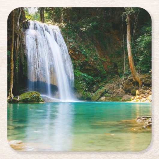 Schöner Wasserfall-Achterbahn-Set Rechteckiger Pappuntersetzer (Vorderseite)