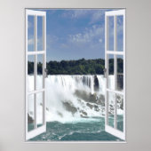 Schöner Wasserfall-Faux-Fensterblick Poster (Vorne)
