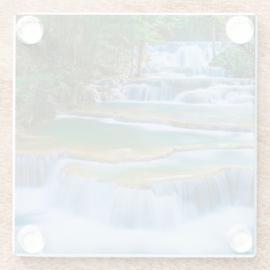 Schöner Wasserfall Glasuntersetzer (Rückseite)