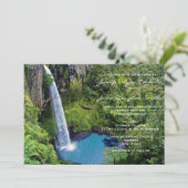 Schöner Wasserfall-Hochzeits-Einladungen im Freien Einladung (Stehend Vorderseite)
