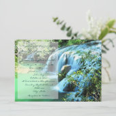 Schöner Wasserfall-Hochzeits-Einladungen im Freien Einladung (Stehend Vorderseite)